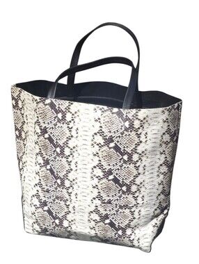 Alice.D Milano Large Python Print Leather Tote Bag – Made in Italy